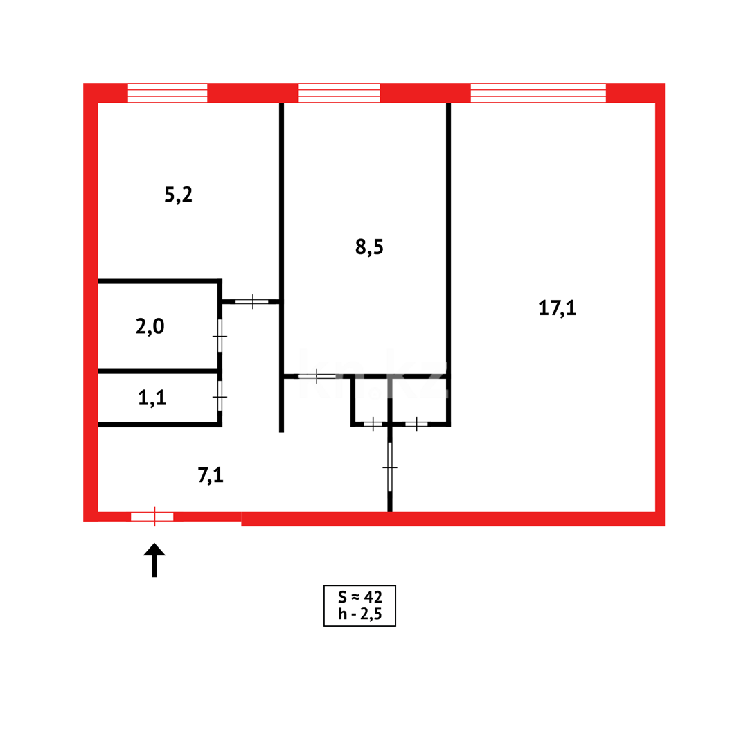 Продажа 2-комнатной квартиры, 41 м², пр. Металлургов в Темиртау - фото 7