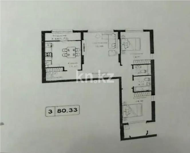 Продажа 3-комнатной квартиры, 80 м² в Алматы