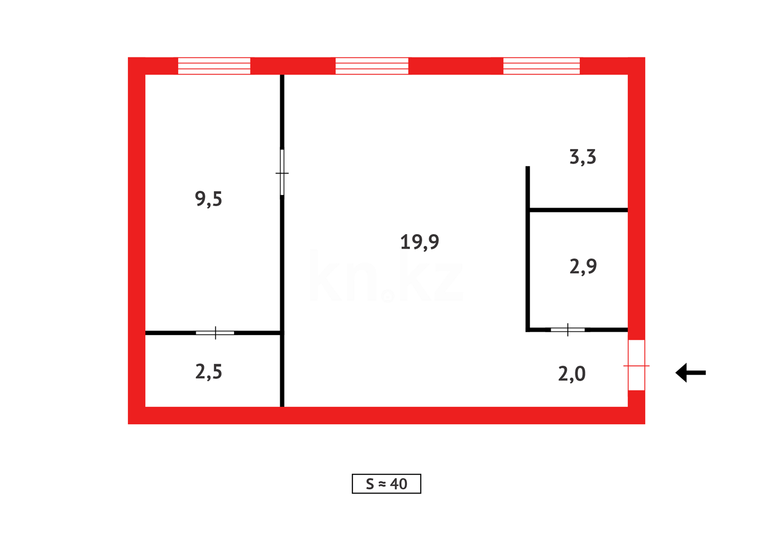 Продажа 2-комнатной квартиры, 40 м², ул. Белинского в Караганде - фото 9