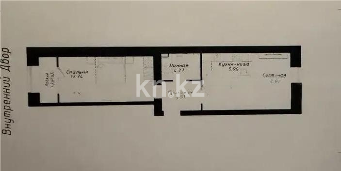 Продажа 2-комнатной квартиры, 50.61 м² в Астане