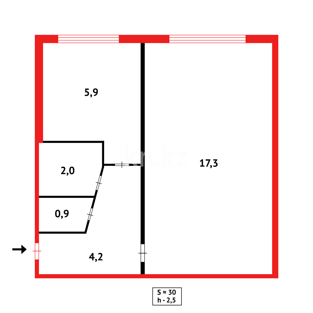Продажа 1-комнатной квартиры, 30 м², мкр-н 16 в Караганде - фото 12