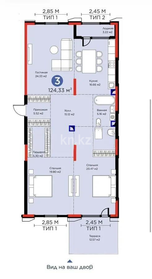 Продажа 3-комнатной квартиры, 125 м² в Алматы