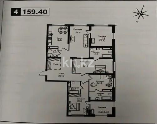 Продажа 4-комнатной квартиры, 159.4 м² в Алматы