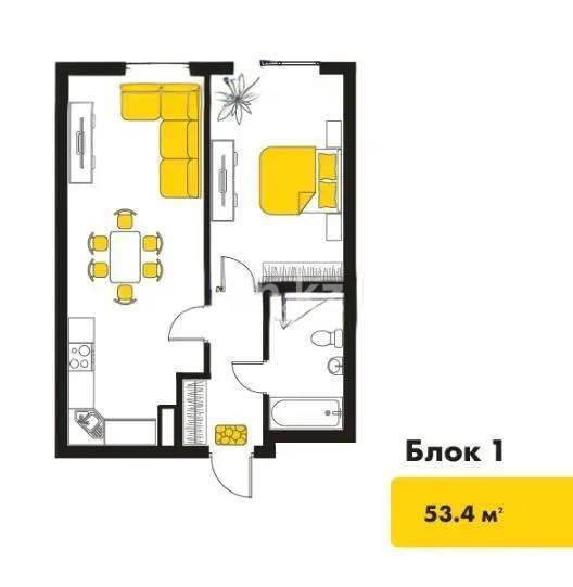 Продажа 2-комнатной квартиры, 53.4 м², ул. Аэропортная, дом  62 в Алматы