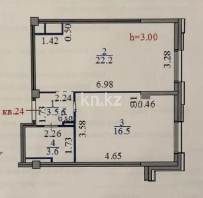 Продажа 1-комнатной квартиры, 45.8 м², пр. Улы Дала, дом  56 в Астане - фото 5