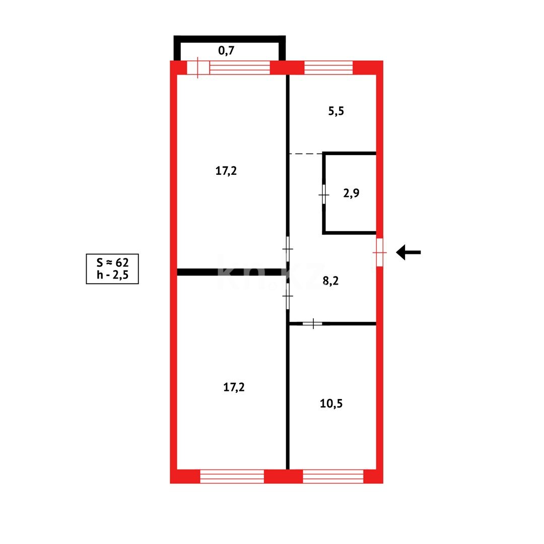 Продажа 3-комнатной квартиры, 62 м² в Караганде - фото 13