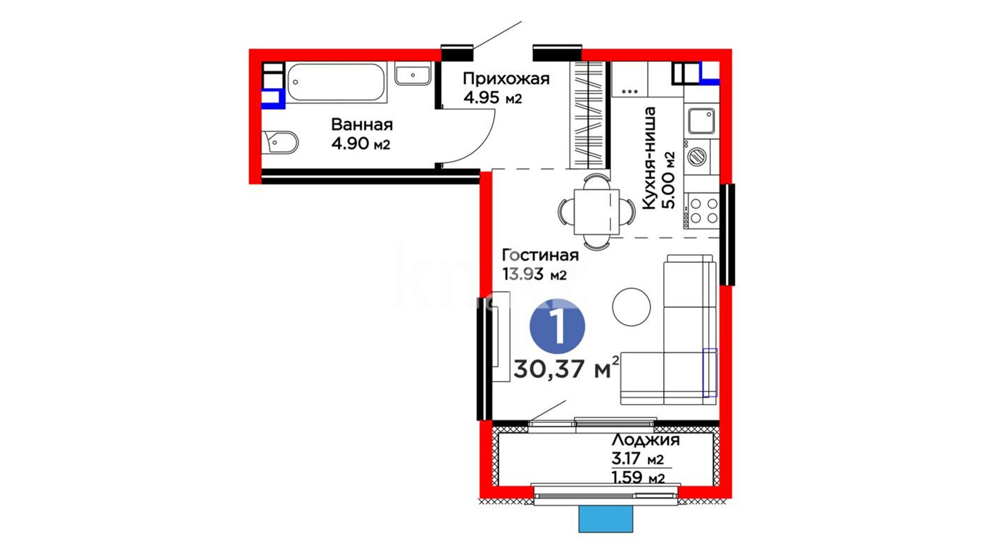 ЖК Arena City. Sport, 1-комнатная, цена 24 083 410 ₸, 793 000 ₸&nbsp;/&nbsp;м²