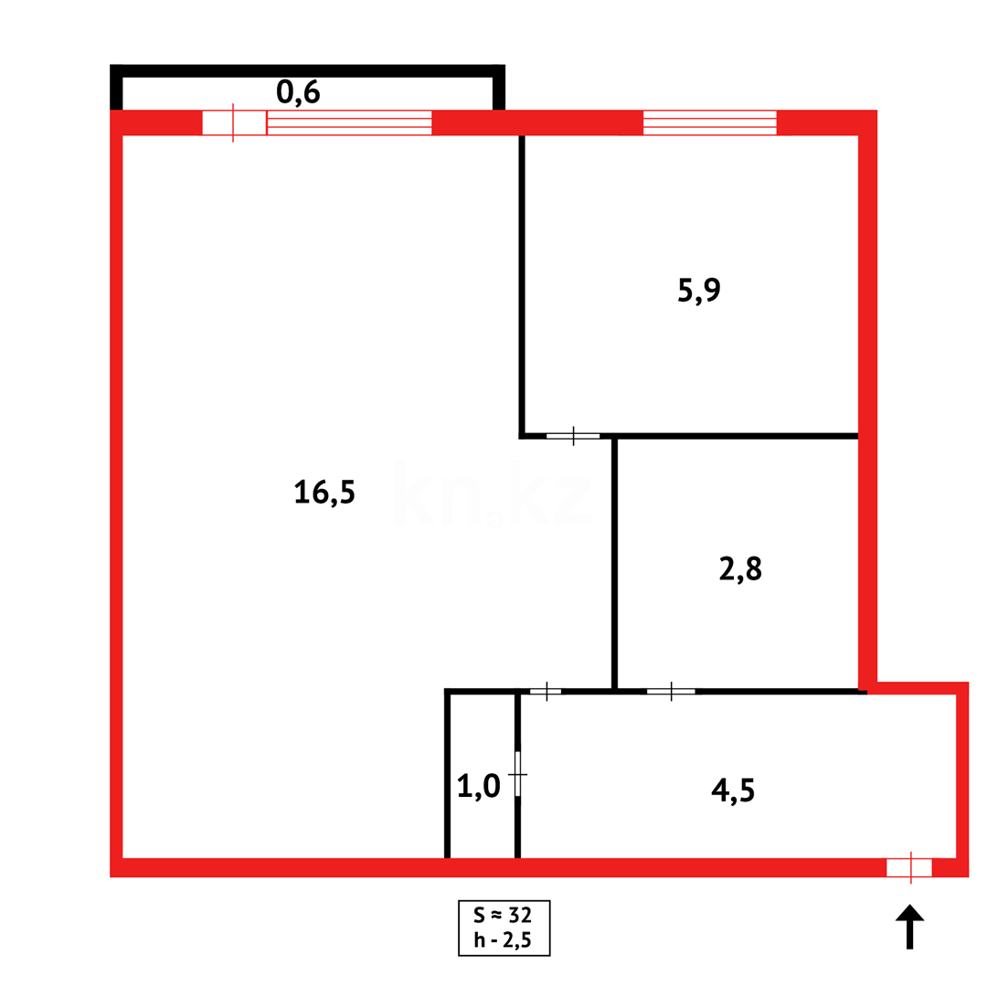 Продажа 1-комнатной квартиры, 32 м², ул. Гоголя в Караганде - фото 9