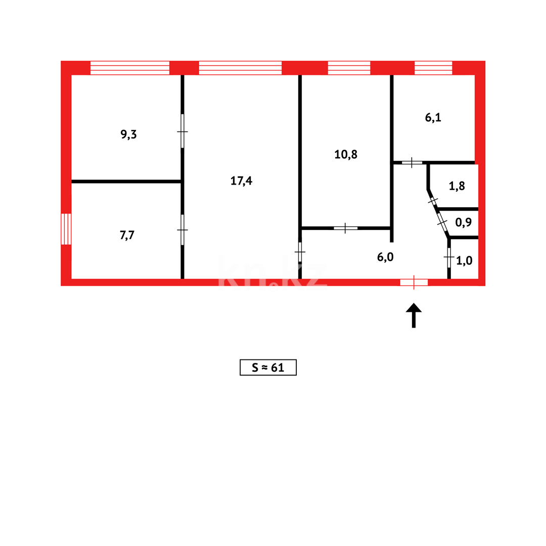 Продажа 4-комнатной квартиры, 61 м², пр. Мира в Темиртау - фото 17