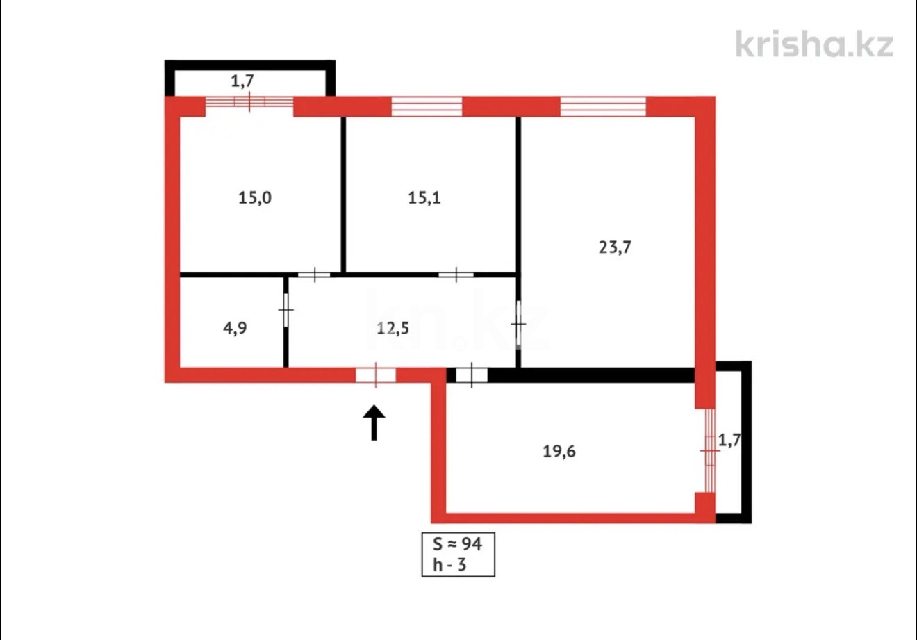 Продажа 3-комнатной квартиры, 95 м² в Караганде - фото 17
