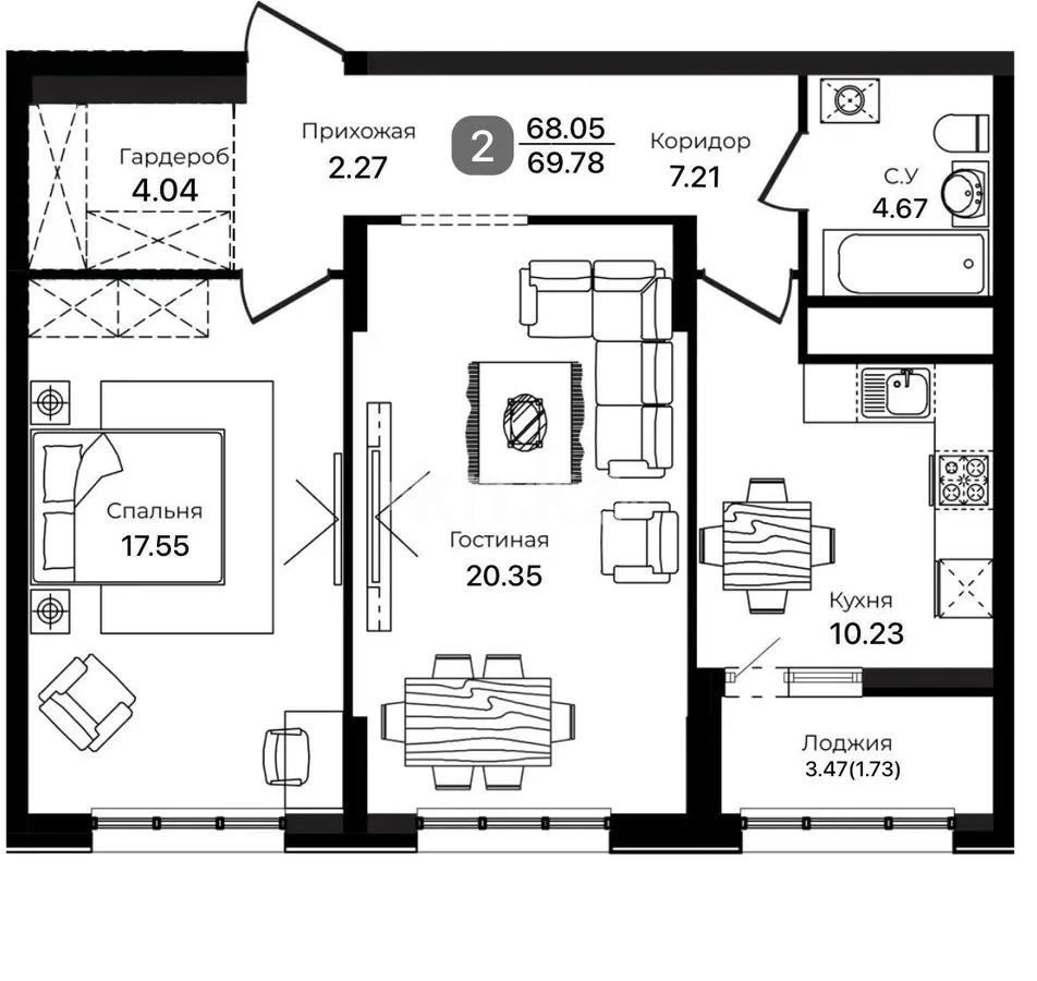 Продажа 3-комнатной квартиры, 75 м² в Астане - фото 3