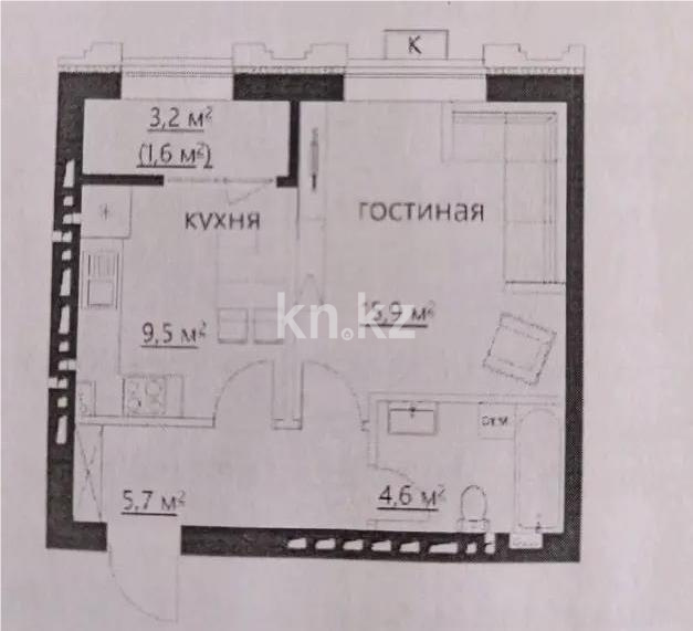 Продажа 1-комнатной квартиры, 38 м² в Караганде