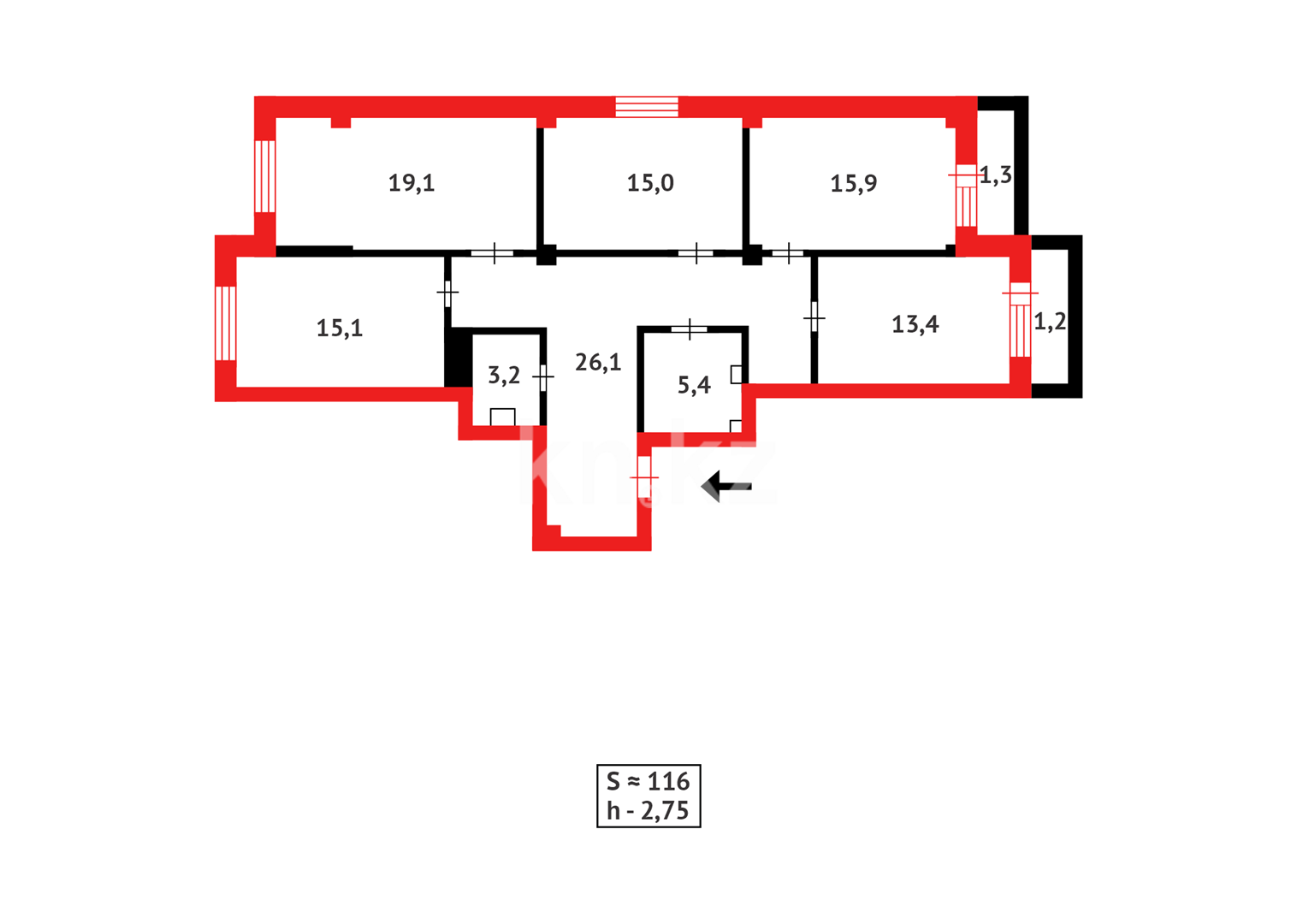 Продажа 4-комнатной квартиры, 116 м² в Астане - фото 13