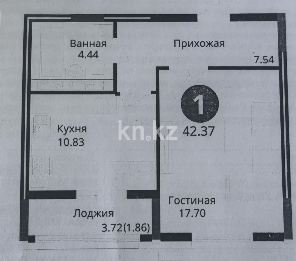 Продажа 1-комнатной квартиры, 42 м² в Астане