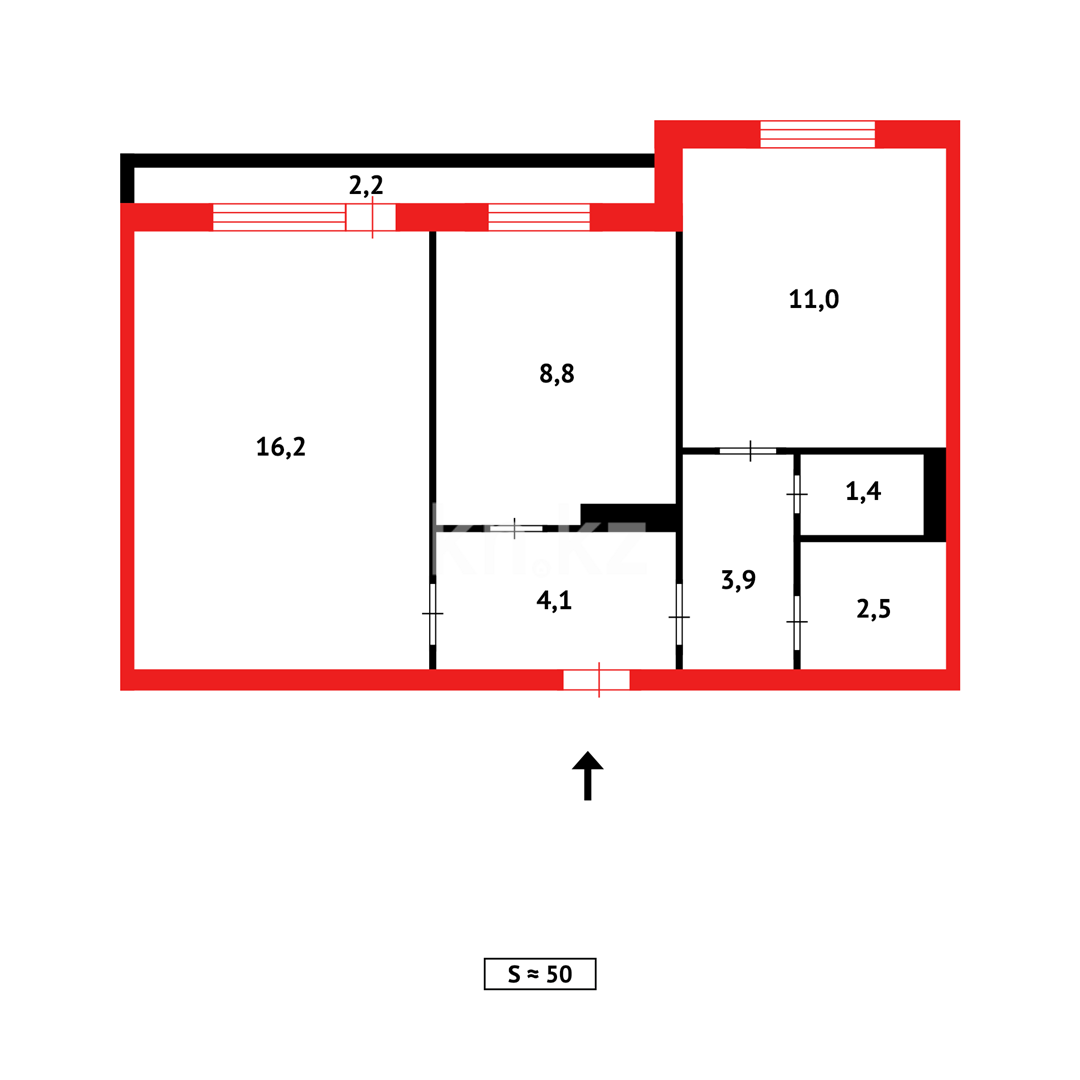 Продажа 2-комнатной квартиры, 48 м² в Караганде - фото 15