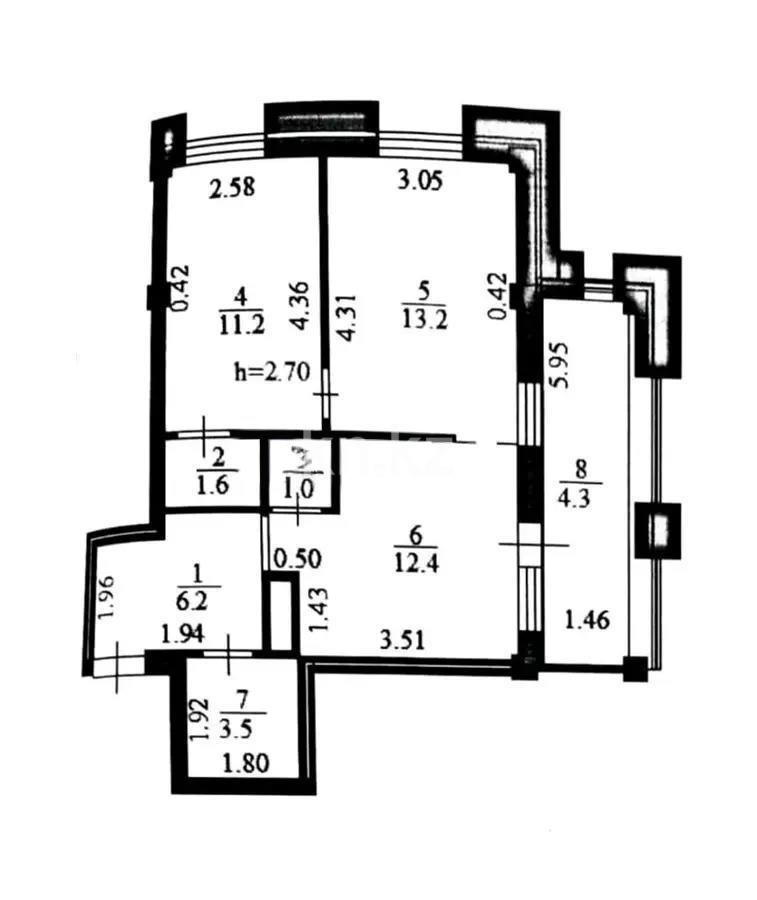 Продажа 2-комнатной квартиры, 53.4 м² в Астане - фото 3
