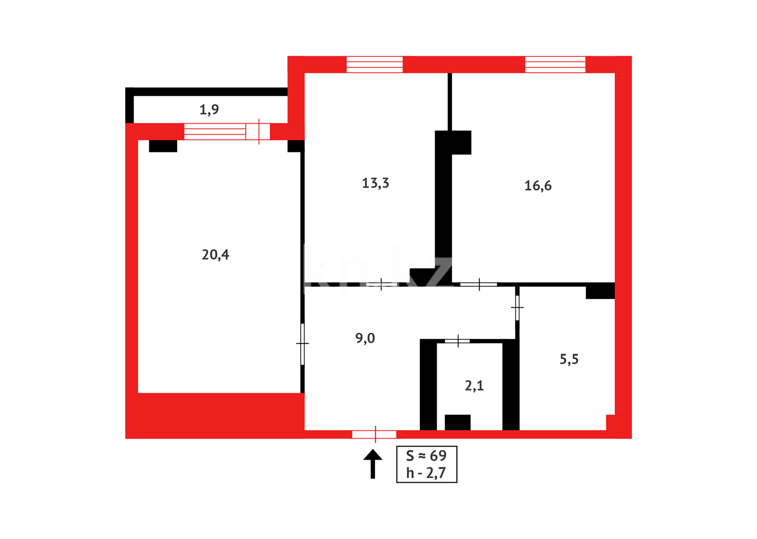 Продажа 2-комнатной квартиры, 68.8 м² в Астане - фото 11