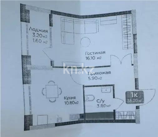 Продажа 1-комнатной квартиры, 39 м² в Астане