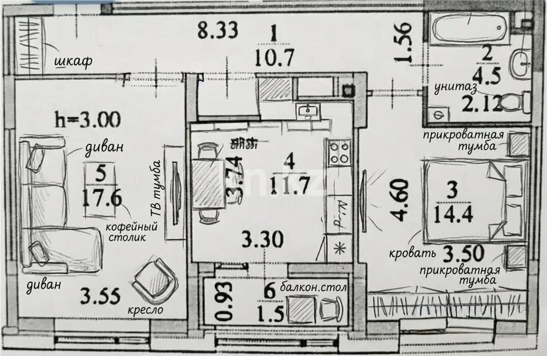 Продажа 2-комнатной квартиры, 61 м² в Астане - фото 5