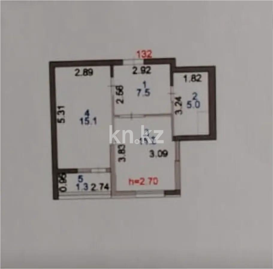 Продажа 1-комнатной квартиры, 40.4 м², ул. Косшыгулулы, дом  15 в Астане - фото 2