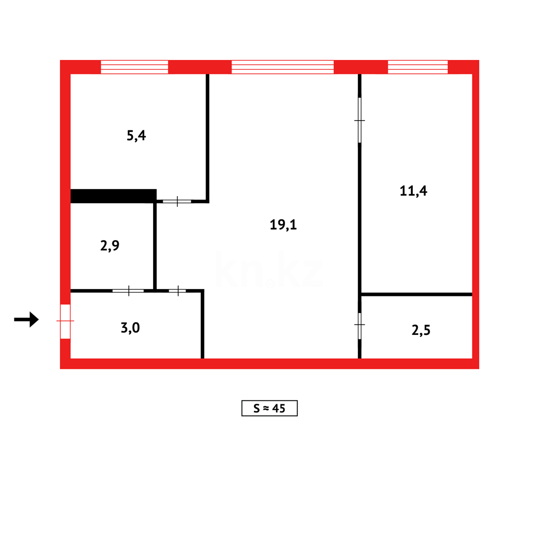 Продажа 2-комнатной квартиры, 45 м² в Темиртау - фото 15