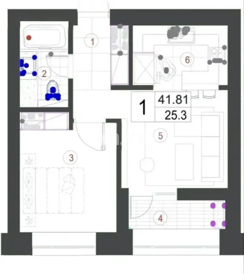Продажа 1-комнатной квартиры, 41.8 м², ул. Шаймерденова, дом  3 стр в Астане