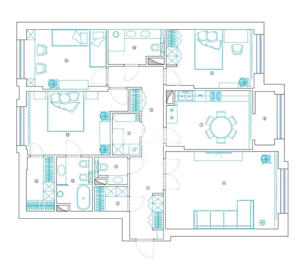 Продажа 4-комнатной квартиры, 133 м², ул. Е-899, дом  1/1 в Астане - фото 9