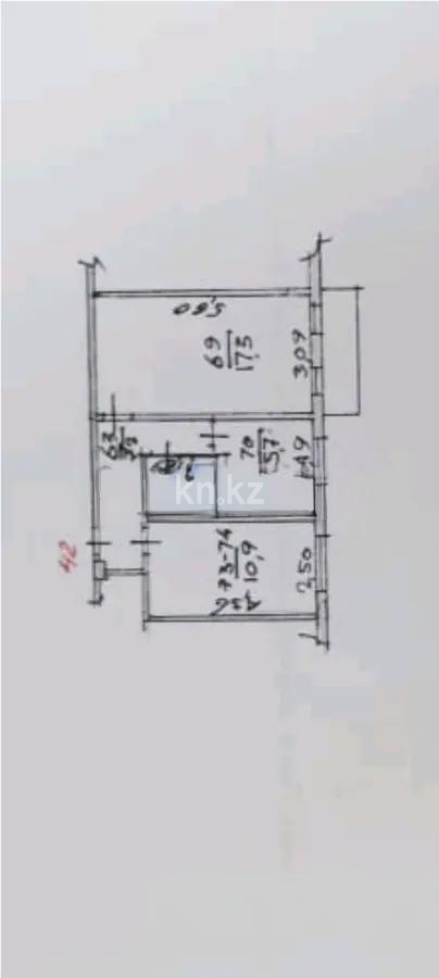 Продажа 2-комнатной квартиры, 43 м² в Алматы