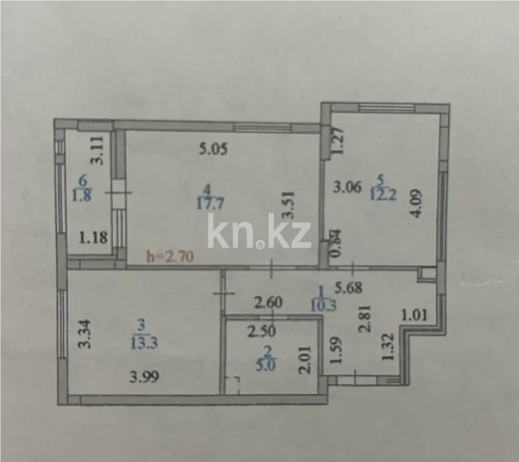 Продажа 2-комнатной квартиры, 60 м² в Астане