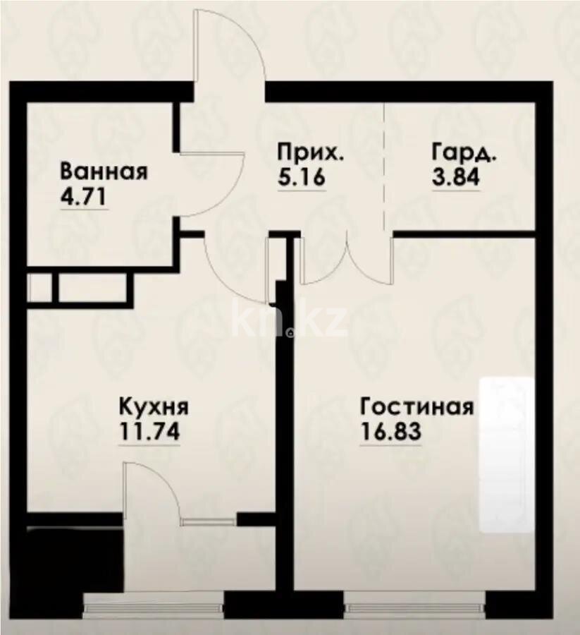 Продажа 1-комнатной квартиры, 45 м² в Алматы