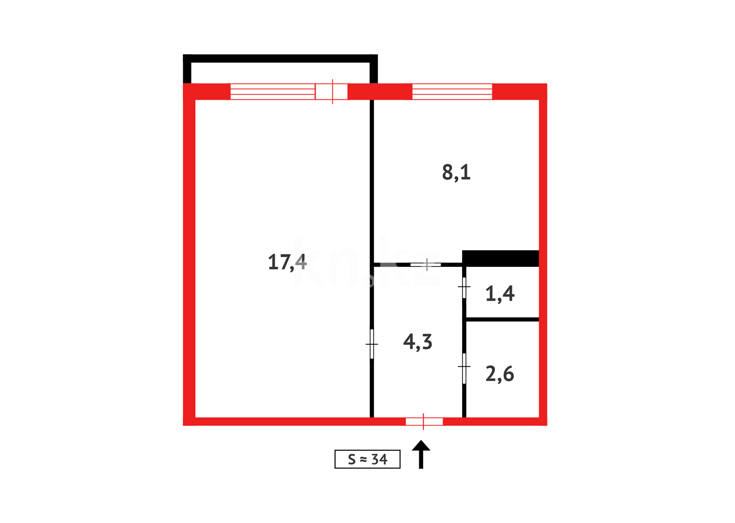 Продажа 1-комнатной квартиры, 34 м² в Темиртау - фото 10