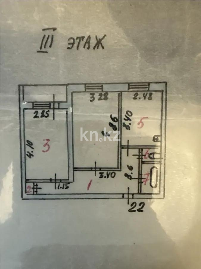 Продажа 2-комнатной квартиры, 51.3 м² в Астане