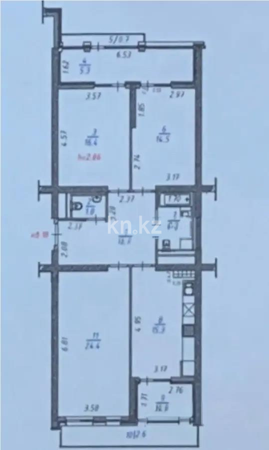 Продажа 3-комнатной квартиры, 100.8 м², пр. Серкебаева, дом  91 в Алматы - фото 4