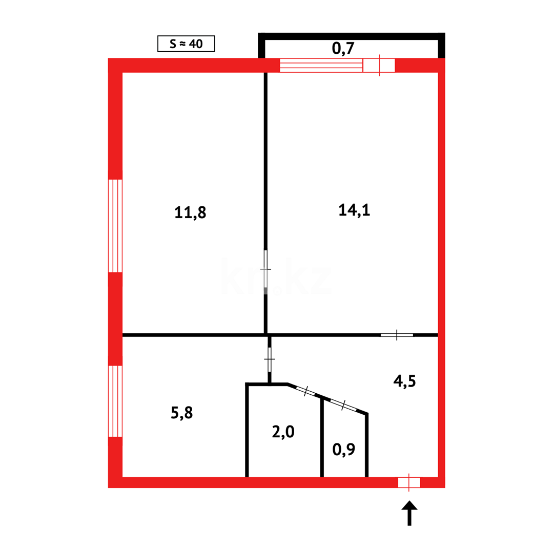 Продажа 2-комнатной квартиры, 40 м², мкр-н 21 в Караганде - фото 11