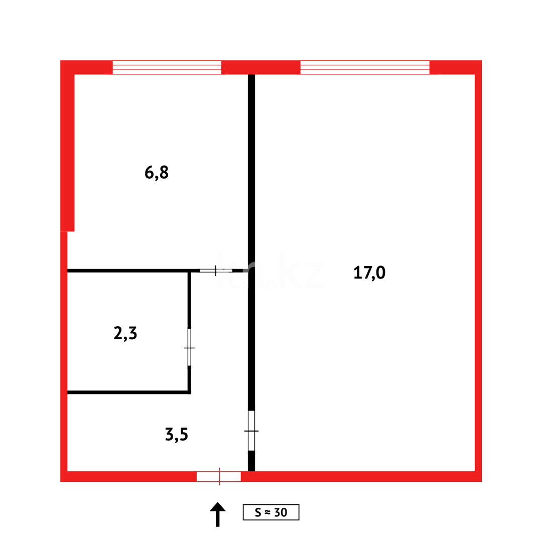 Продажа 1-комнатной квартиры, 31 м², мкр-н 17 в Караганде - фото 5