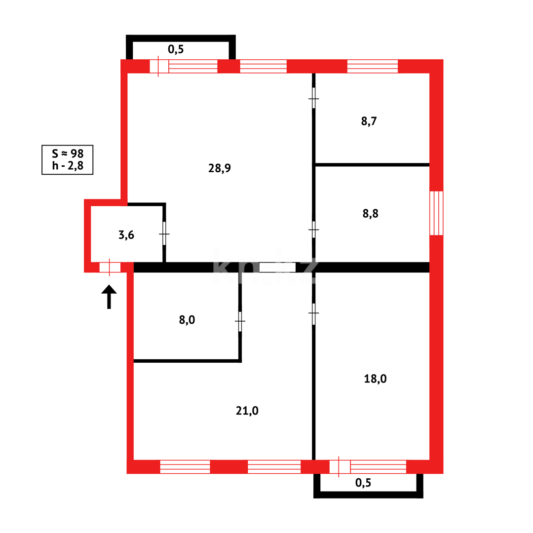 Продажа 4-комнатной квартиры, 100 м², ул. Ермекова в Караганде - фото 9
