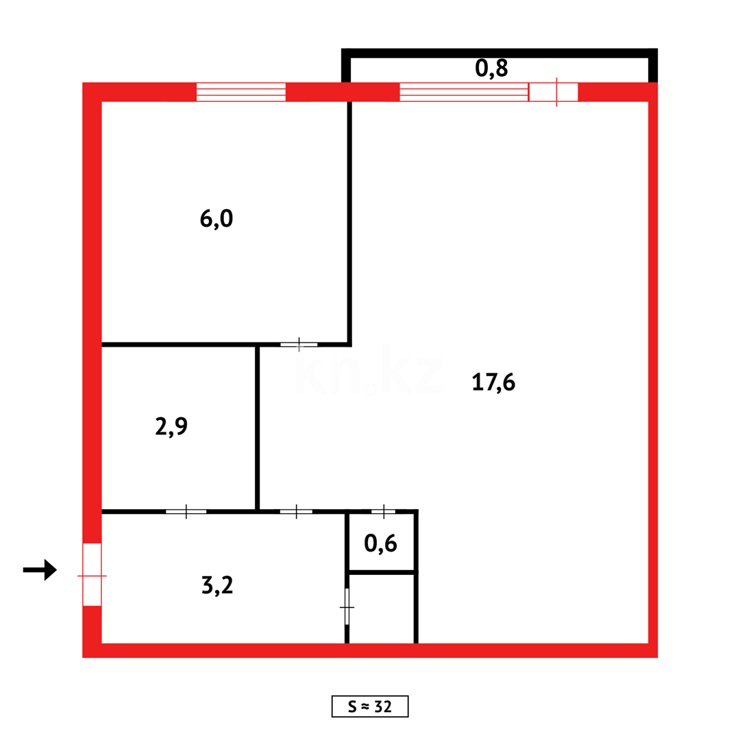 Продажа 1-комнатной квартиры, 32 м² в Темиртау - фото 7