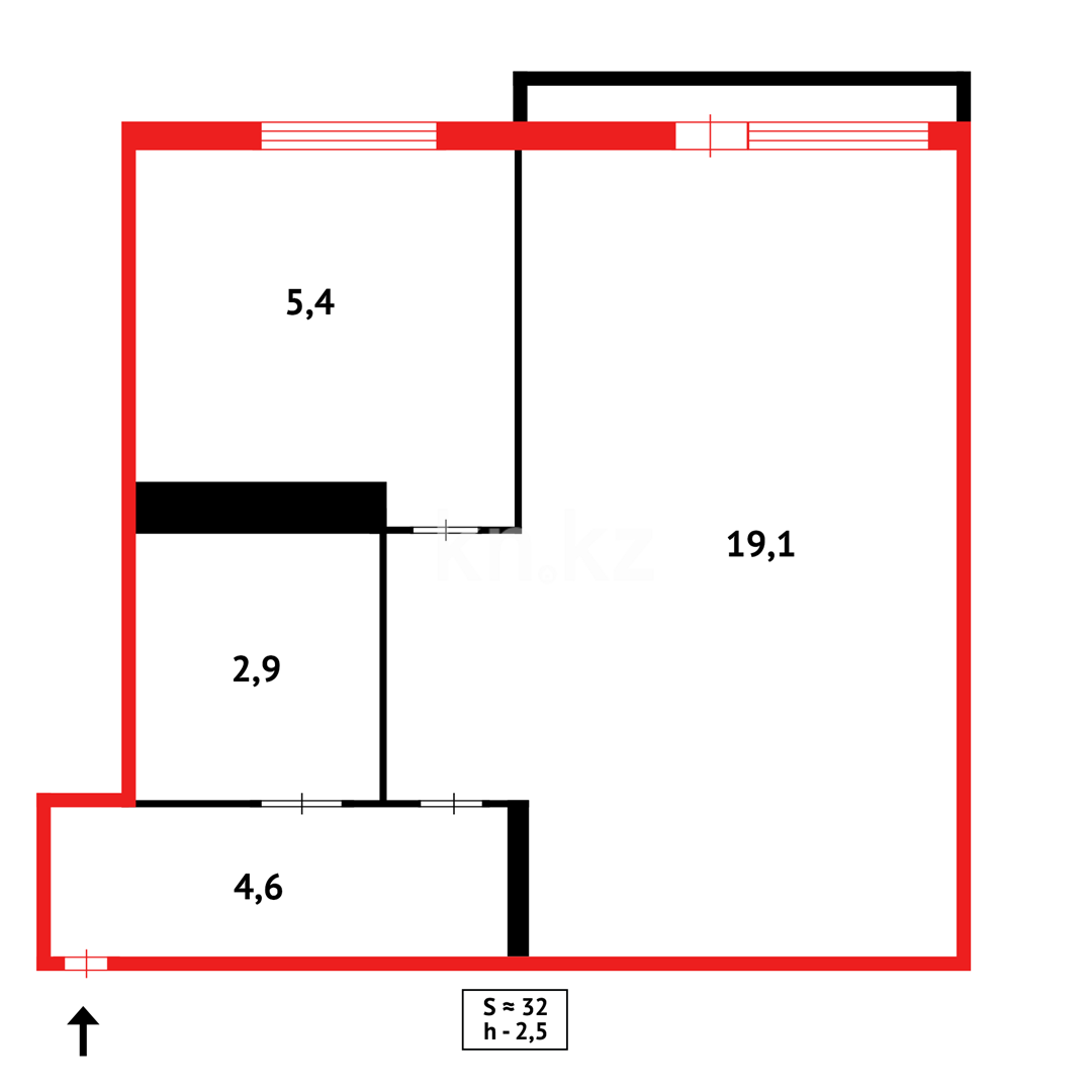 Продажа 1-комнатной квартиры, 32 м² в Темиртау - фото 15