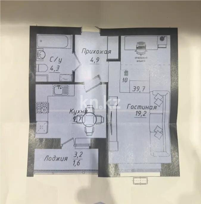 Продажа 1-комнатной квартиры, 40 м² в Астане