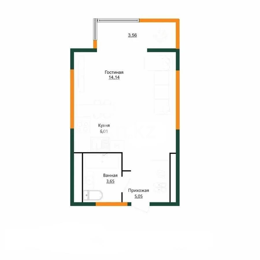 Продажа 1-комнатной квартиры, 33.6 м² в Алматы