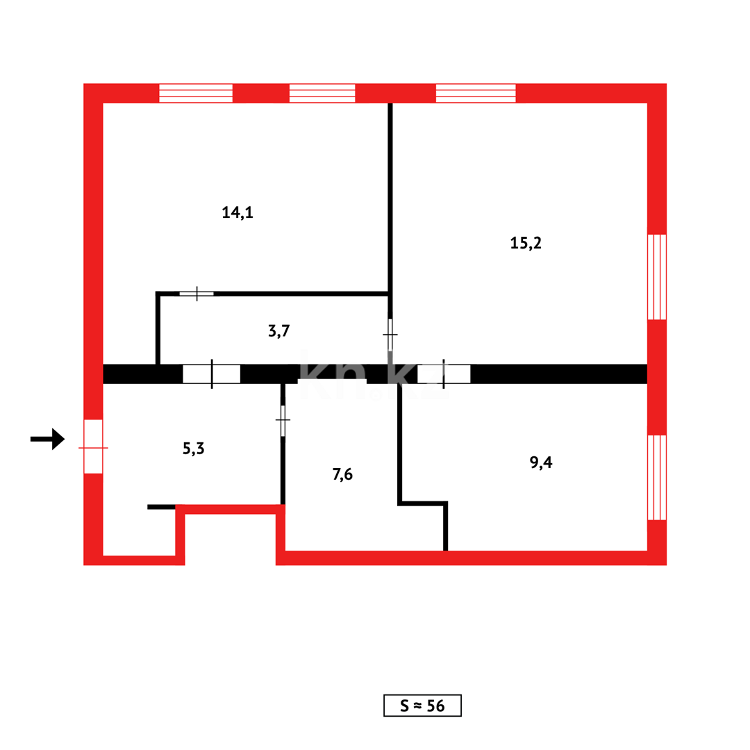 Продажа 2-комнатной квартиры, 57 м² в Караганде - фото 15