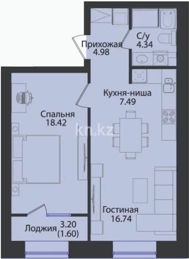 Продажа 2-комнатной квартиры, 53 м², ул. Айтматова, дом  77/7 в Астане - фото 5