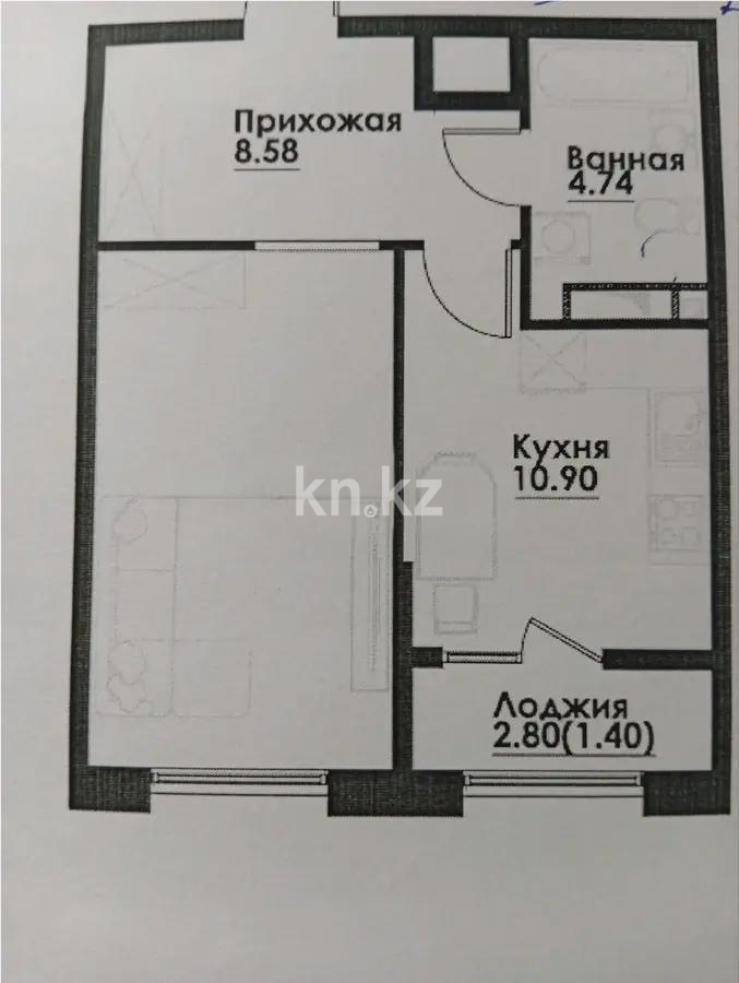 Продажа 1-комнатной квартиры, 41.83 м² в Алматы