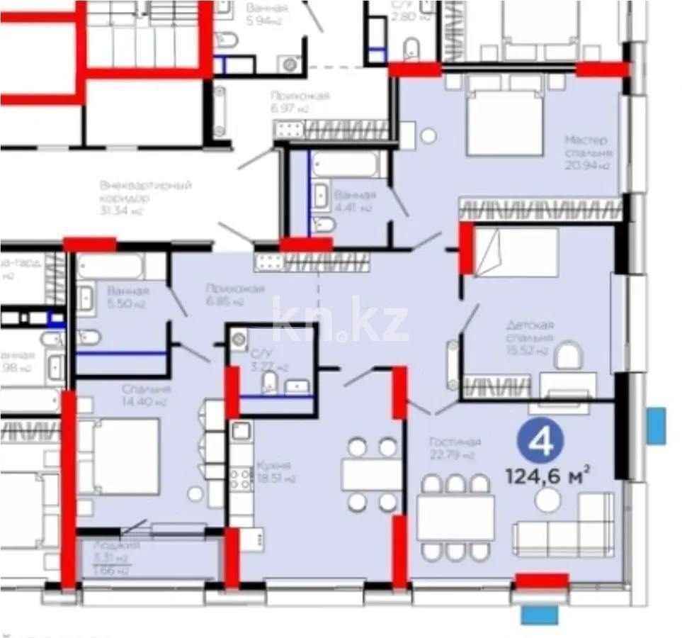 Продажа 4-комнатной квартиры, 125 м² в Астане - фото 4