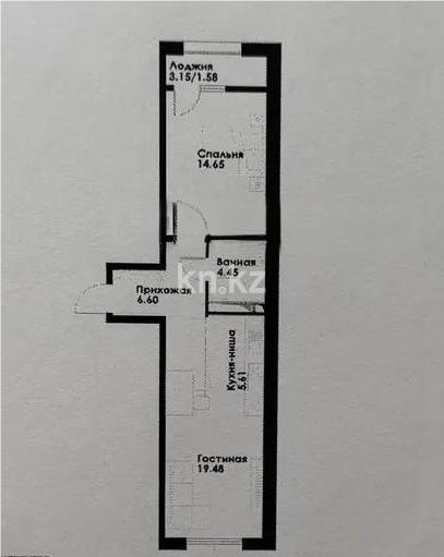 Продажа 2-комнатной квартиры, 52.37 м² в Алматы
