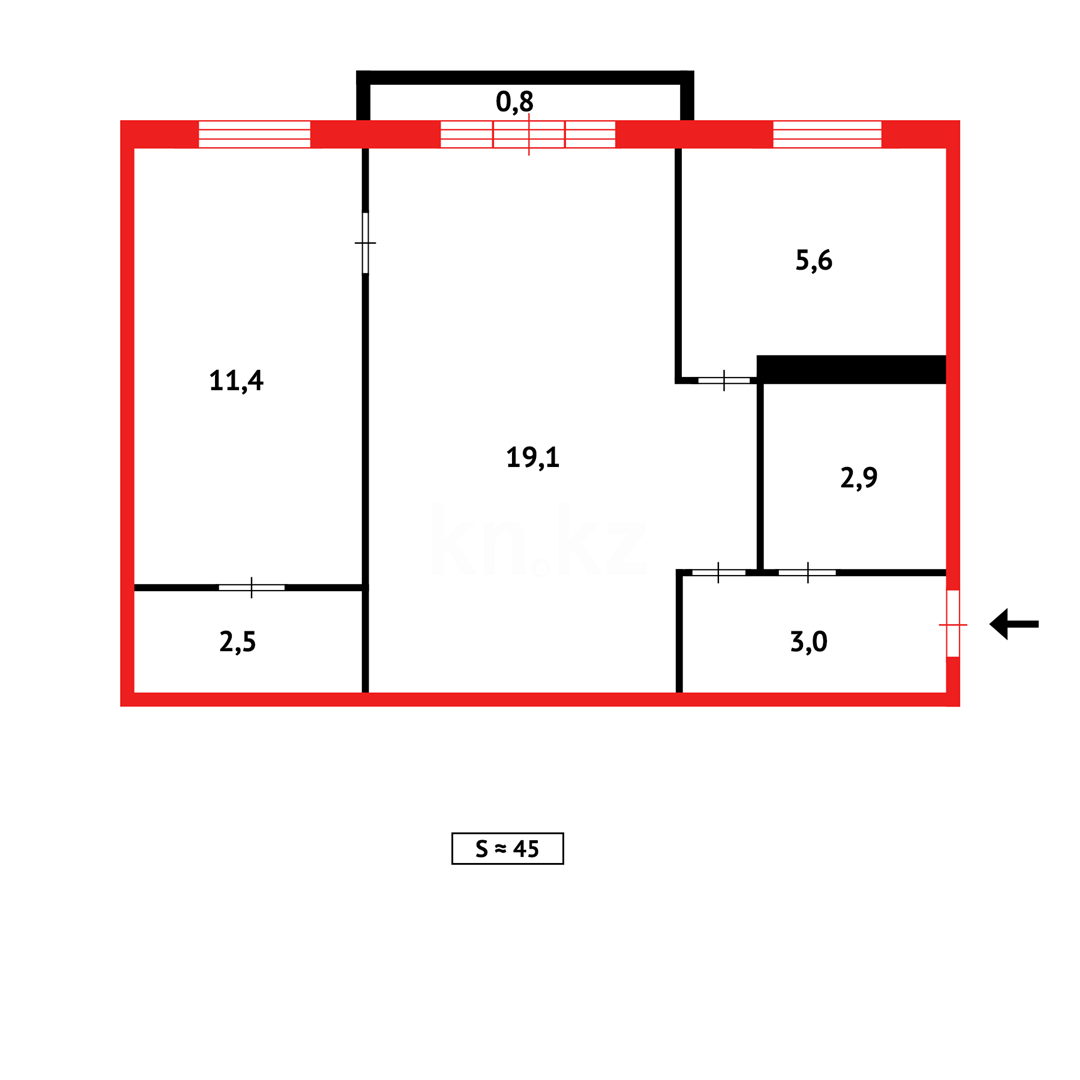 Продажа 2-комнатной квартиры, 42 м² в Темиртау - фото 11