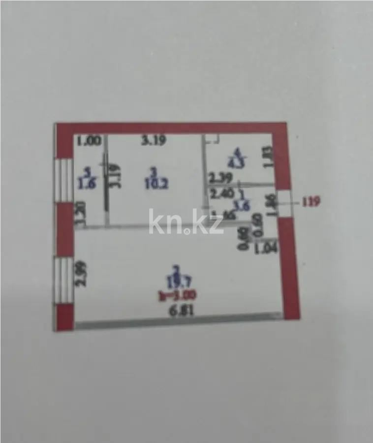 Продажа 1-комнатной квартиры, 39.4 м² в Астане