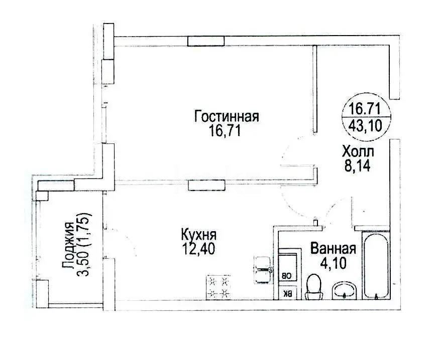 Продажа 1-комнатной квартиры, 43.1 м², ул. Айтматова, дом  48 стр в Астане
