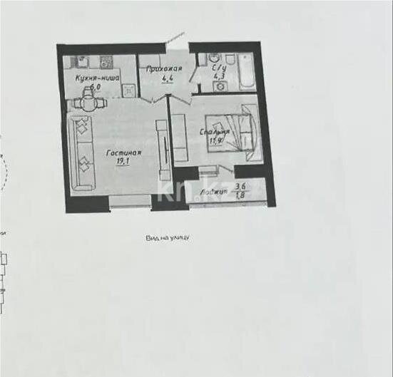 Продажа 2-комнатной квартиры, 47.5 м² в Астане