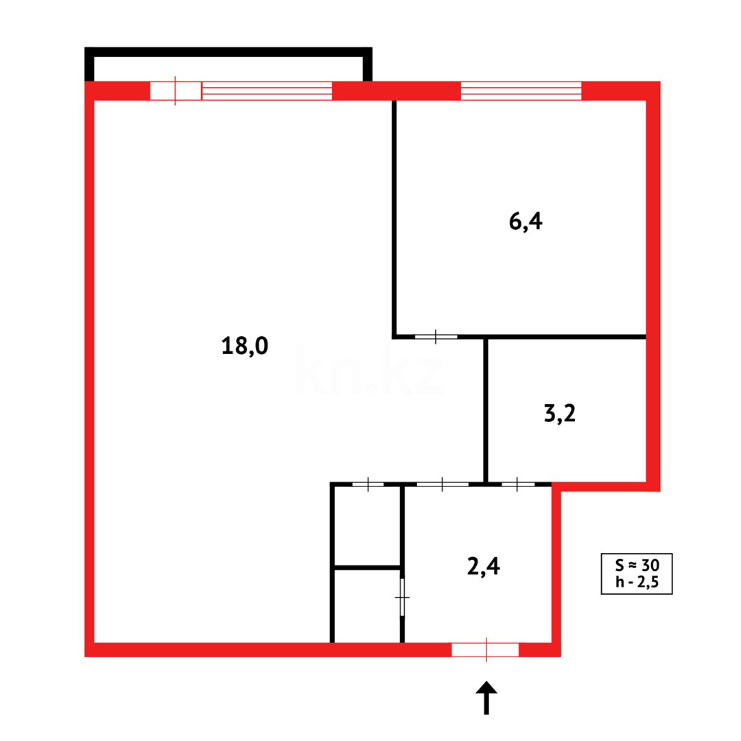 Продажа 1-комнатной квартиры, 29 м² в Темиртау - фото 13